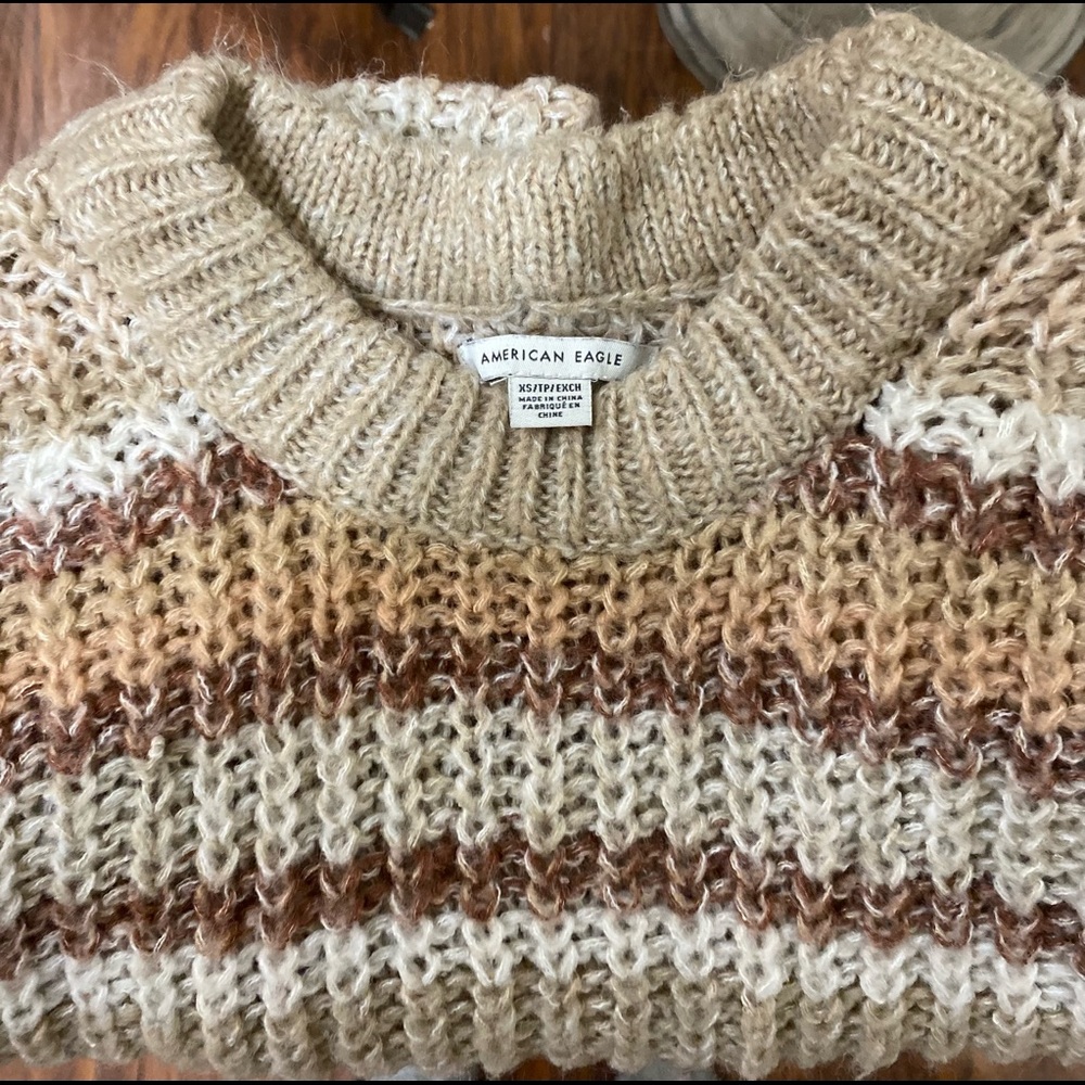 Multicolored brown striped sweater